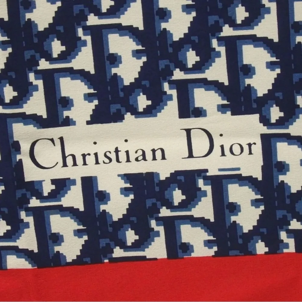 Authentic Christian Dior Vintage blue scarf silk